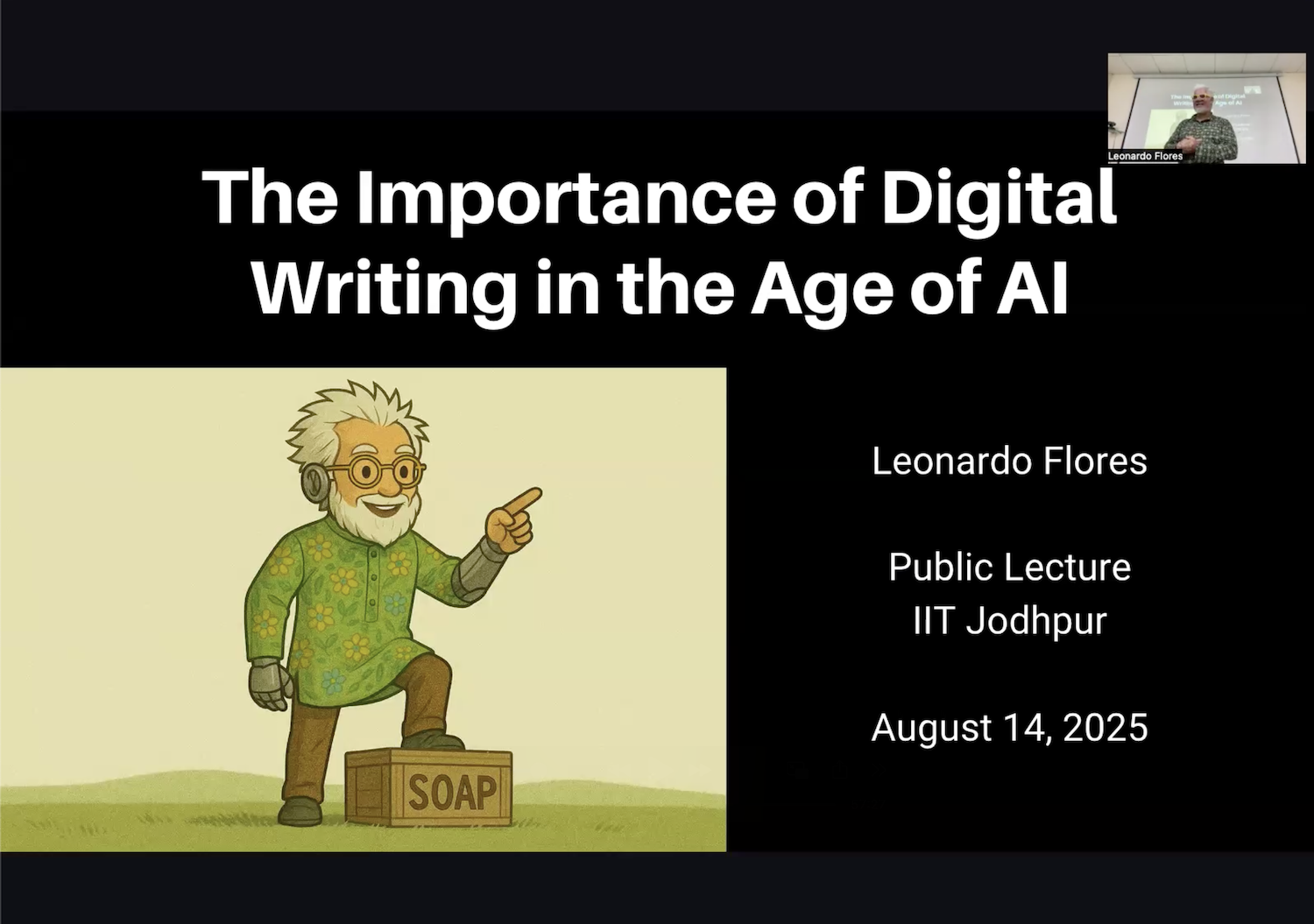 Image of title slide for the talk.