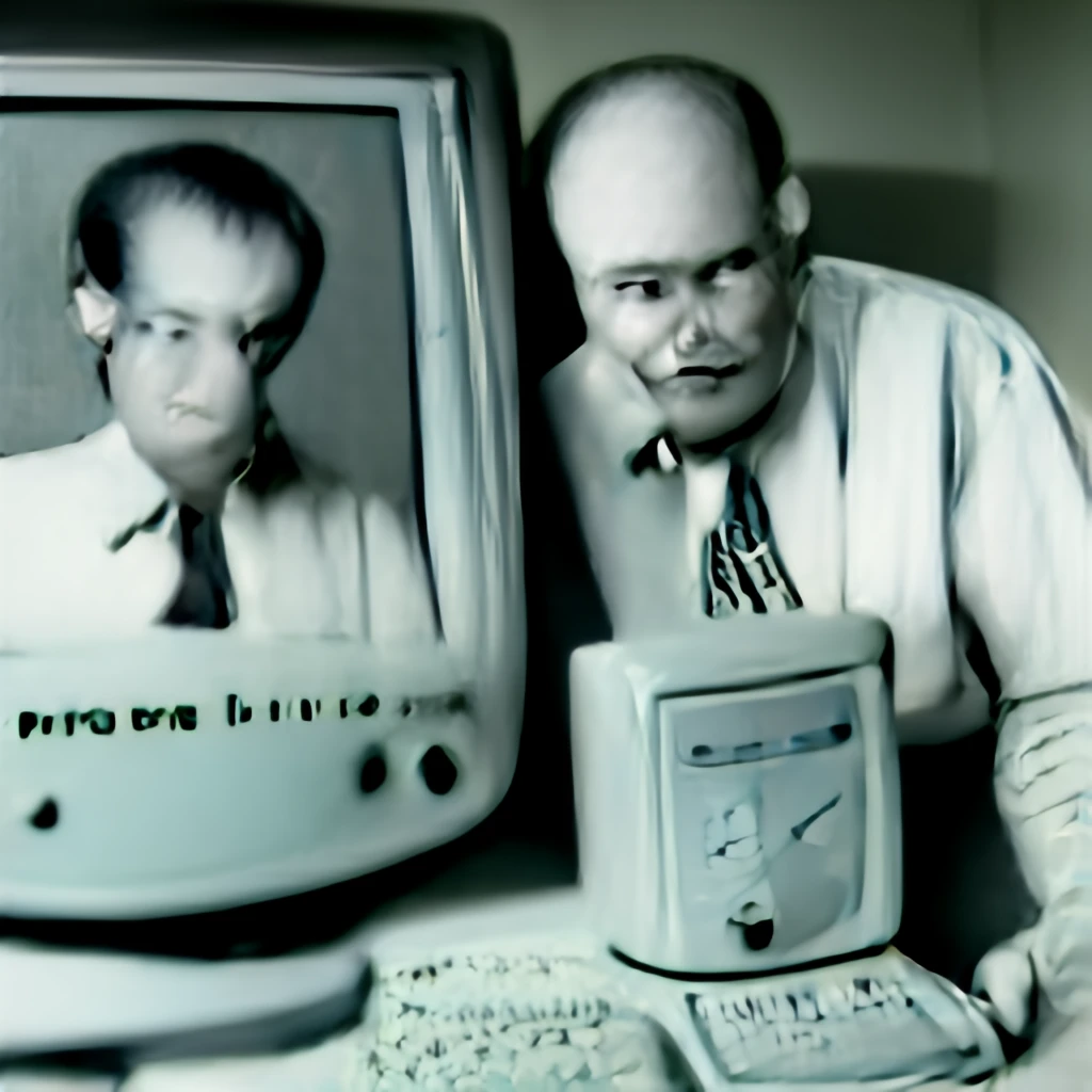 William Dickey and William Gibson in a computer.